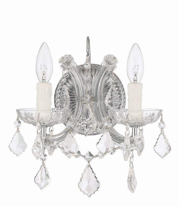 Maria Theresa 2 Light Hand Cut Crystal Polished Chrome Sconce Crystorama