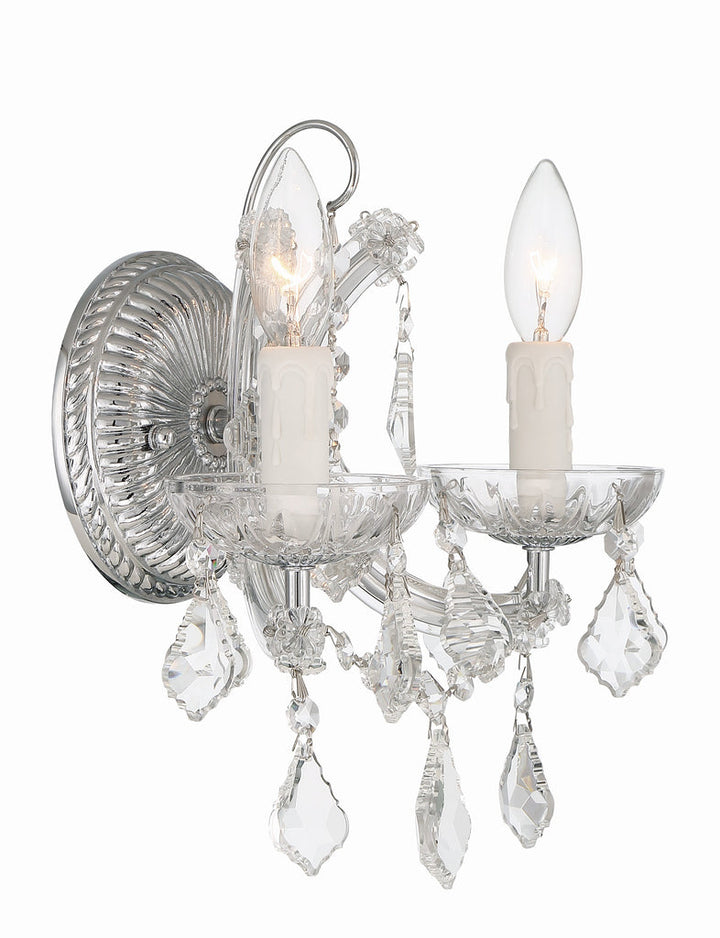 Maria Theresa 2 Light Hand Cut Crystal Polished Chrome Sconce Crystorama