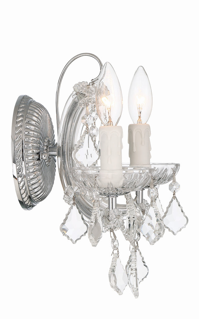 Maria Theresa 2 Light Hand Cut Crystal Polished Chrome Sconce Crystorama