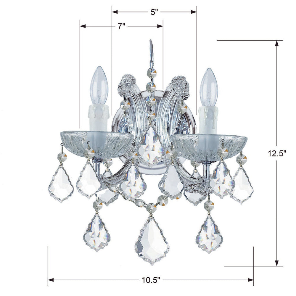 Crystorama Crystorama Maria Theresa 2 Light Swarovski Strass Crystal Polished Chrome Sconce