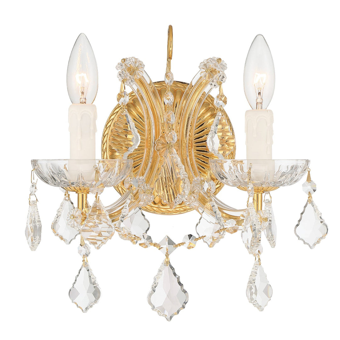 Crystorama Crystorama Maria Theresa 2 Light Clear Italian Crystal Gold Sconce