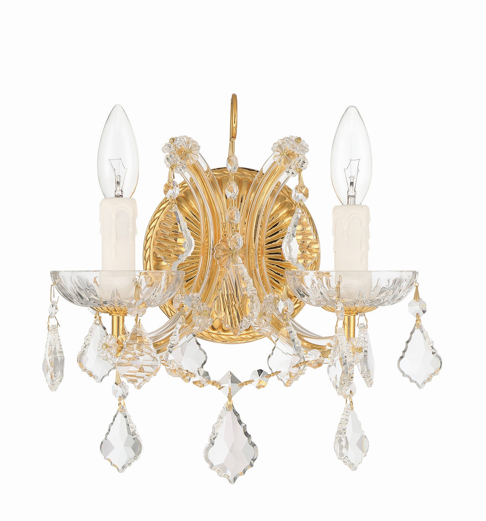 Crystorama Crystorama Maria Theresa 2 Light Hand Cut Crystal Gold Sconce