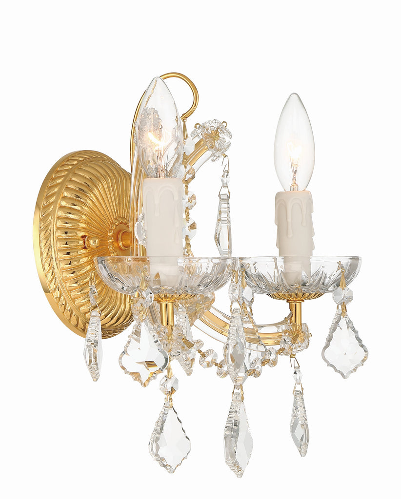 Maria Theresa 2 Light Hand Cut Crystal Gold Sconce Crystorama