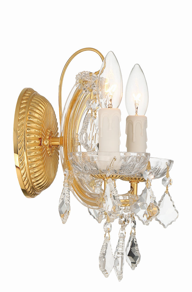 Maria Theresa 2 Light Hand Cut Crystal Gold Sconce Crystorama