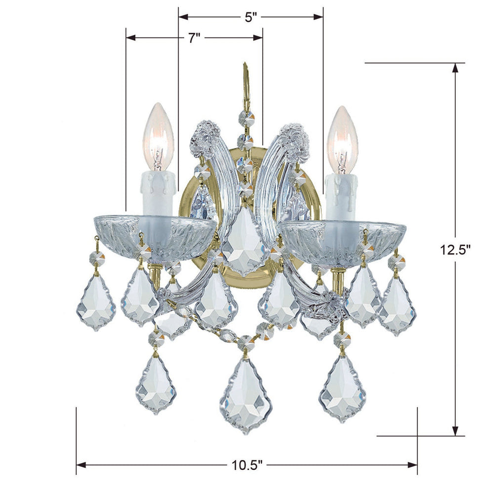 Crystorama Crystorama Maria Theresa 2 Light Spectra Crystal Gold Sconce