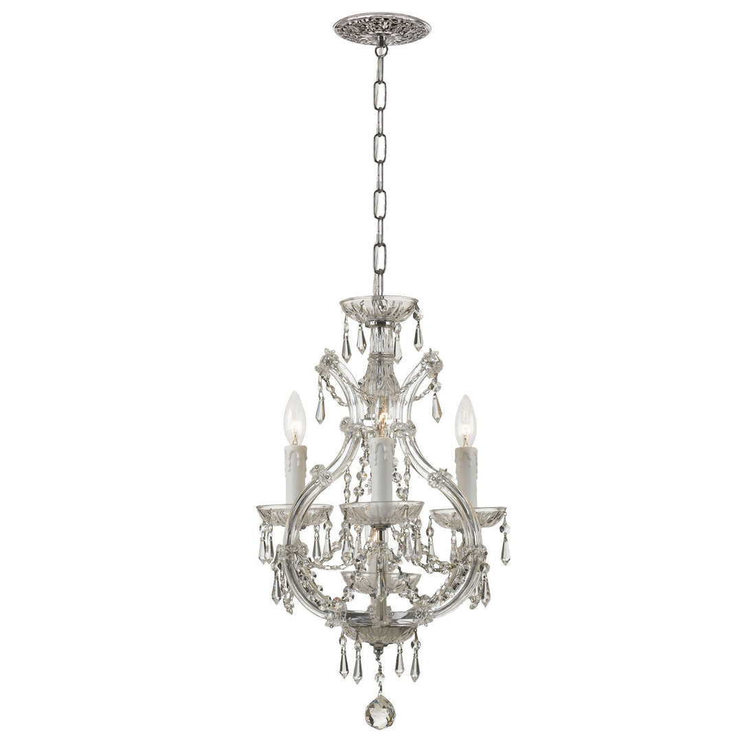 Maria Theresa 4 Light Clear Italian Crystal Polished Chrome Mini Chandelier Crystorama