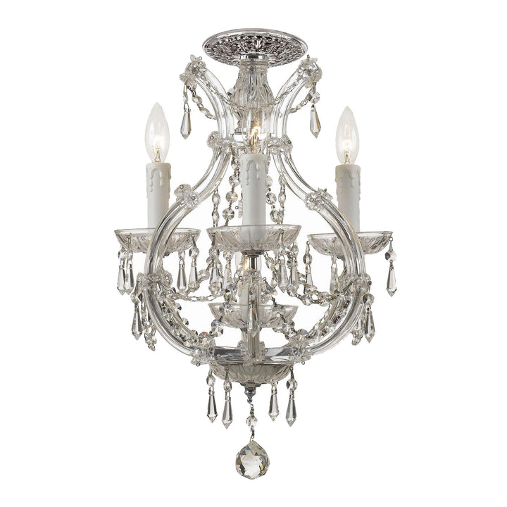 Crystorama Crystorama Maria Theresa 4 Light Hand Cut Crystal Polished Chrome Semi Flush Mount