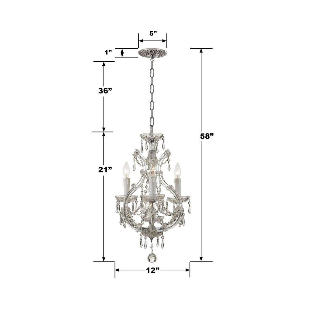 Maria Theresa 4 Light Hand Cut Crystal Polished Chrome Mini Chandelier Crystorama