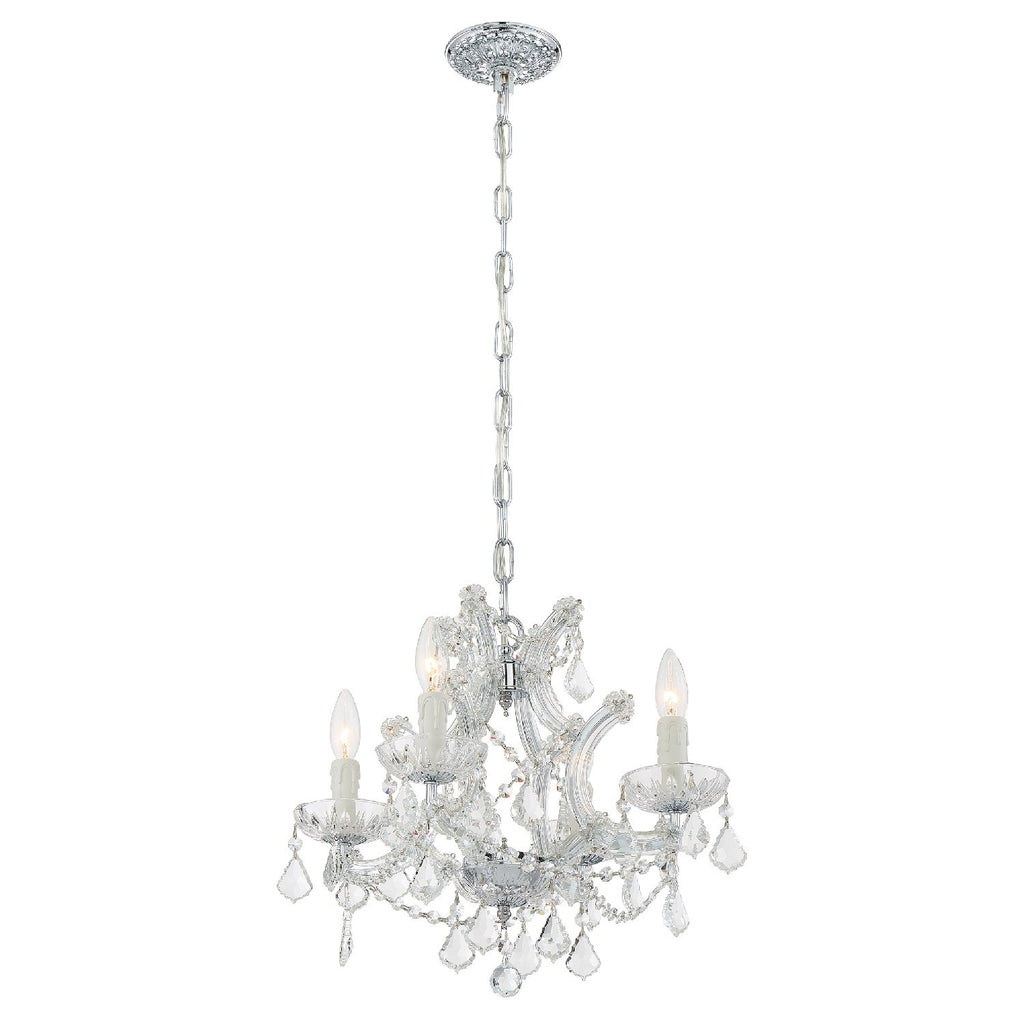 Maria Theresa 4 Light Hand Cut Crystal Polished Chrome Mini Chandelier Crystorama