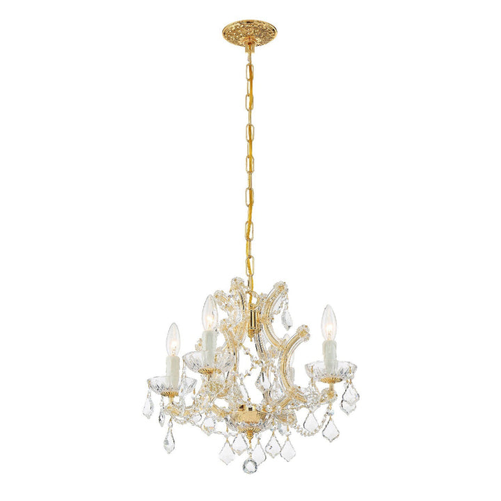 Maria Theresa 4 Light Hand Cut Crystal Gold Mini Chandelier Crystorama