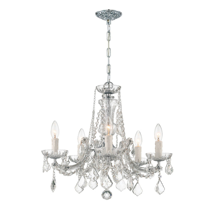 Maria Theresa 5 Light Swarovski Strass Crystal Polished Chrome Chandelier Crystorama