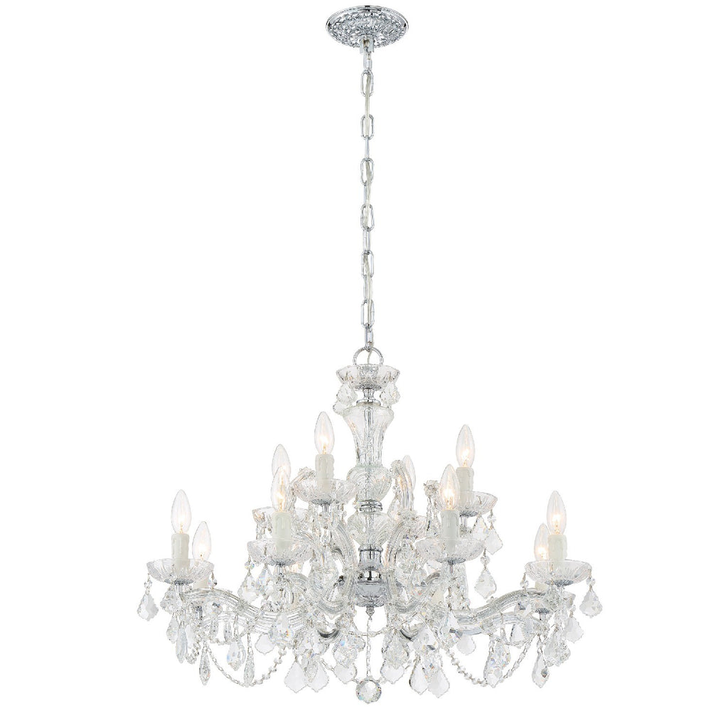 Maria Theresa 12 Light Hand Cut Crystal Polished Chrome Chandelier Crystorama