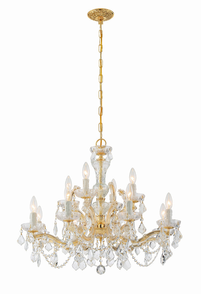 Maria Theresa 12 Light Hand Cut Crystal Gold Chandelier Crystorama