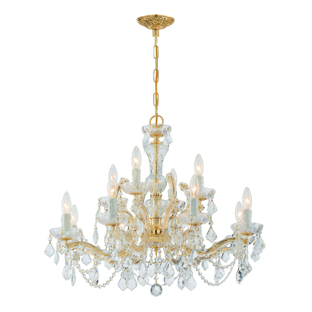 Maria Theresa 12 Light Swarovski Strass Crystal Gold Chandelier Crystorama