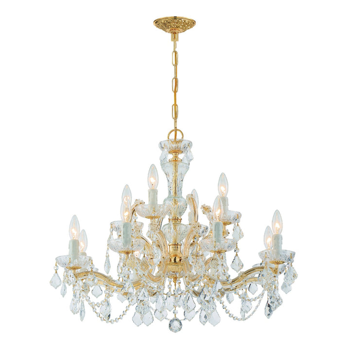 Maria Theresa 12 Light Swarovski Strass Crystal Gold Chandelier Crystorama