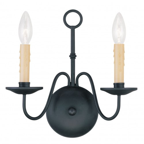 2 Light Black Wall Sconce Livex