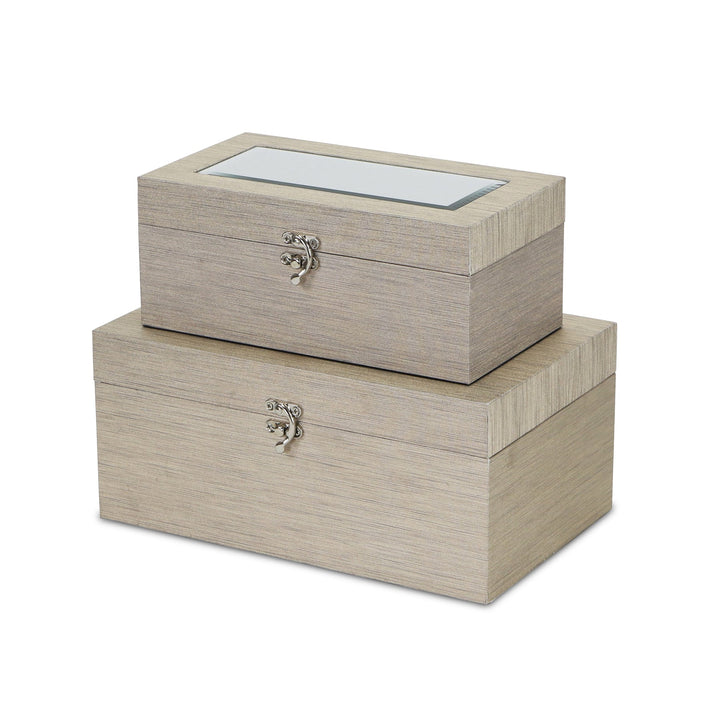 CHEUNGS Fidela Set of 2 Soft Gold Vinyl Boxes