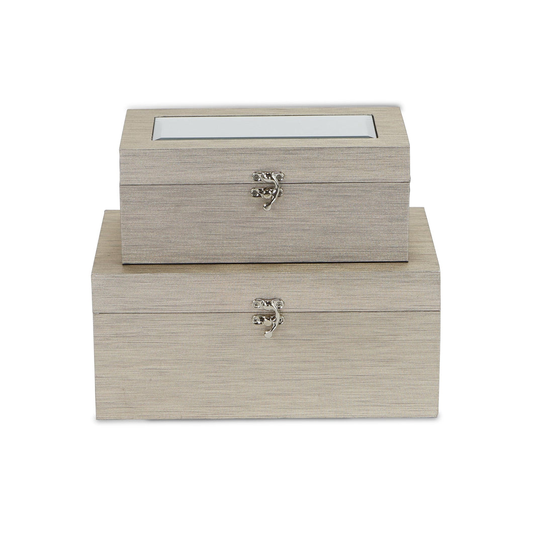 CHEUNGS Fidela Set of 2 Soft Gold Vinyl Boxes