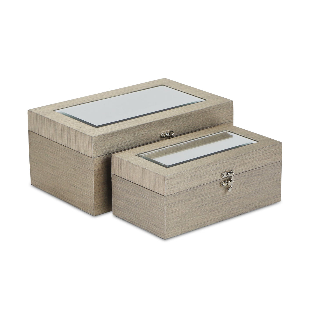 CHEUNGS Fidela Set of 2 Soft Gold Vinyl Boxes