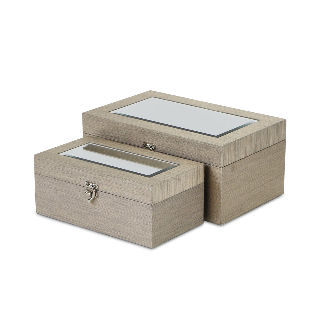 CHEUNGS Fidela Set of 2 Soft Gold Vinyl Boxes