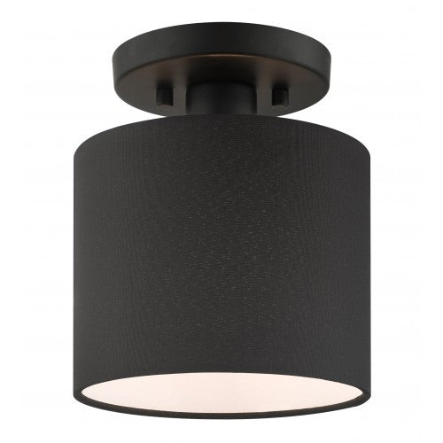 1 Light Black Semi Flush Livex