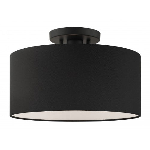 1 Light Black Semi Flush Livex