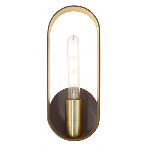 1 Light Bronze with Antique Brass Accents ADA Single Sconce Livex