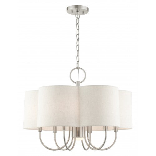 7 Light Brushed Nickel Chandelier Livex