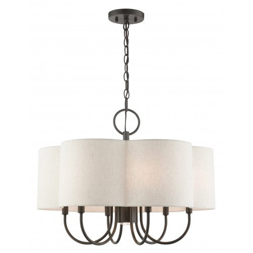 7 Light English Bronze Chandelier Livex