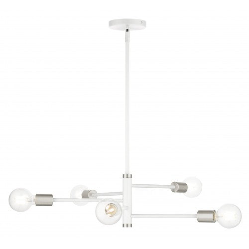 5 Light White Chandelier Livex