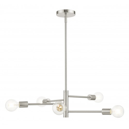 5 Light Brushed Nickel Chandelier Livex