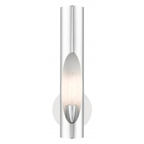 1 Light Polished Chrome ADA Single Sconce Livex