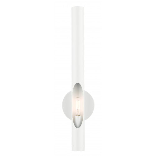 1 Light Shiny White ADA Single Sconce Livex