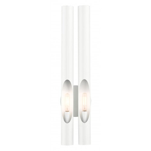 2 Light Shiny White ADA Double Sconce Livex