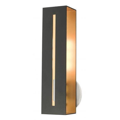 1 Light Textured Black with Brushed Nickel Accents ADA Single Sconce Livex