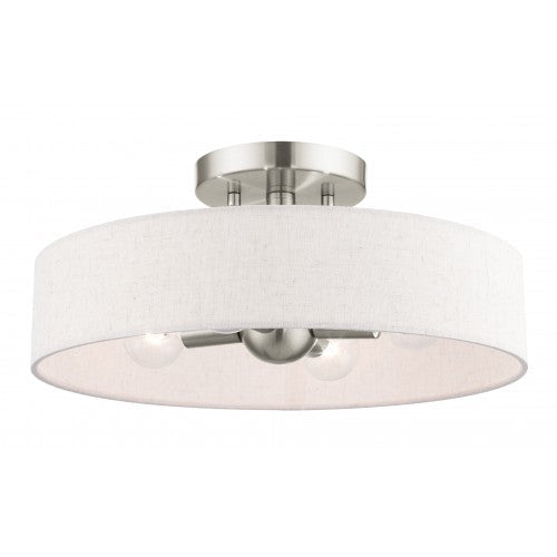 4 Light Brushed Nickel Semi Flush Mount Livex