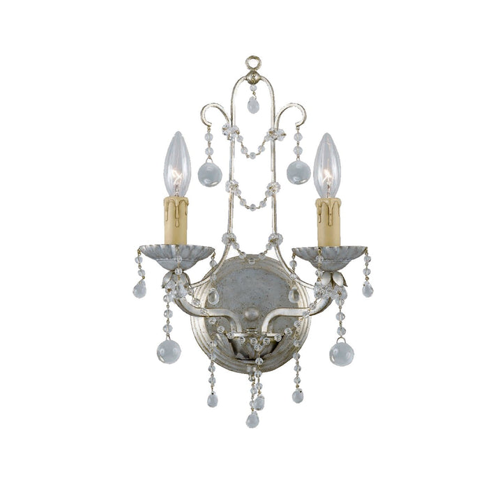 Crystorama Crystorama Paris Market 2 Light Silver Leaf Sconce