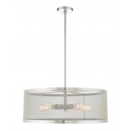 5 Light Brushed Nickel Chandelier Livex