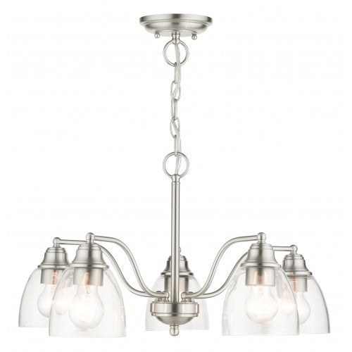 5 Light Brushed Nickel Chandelier Livex