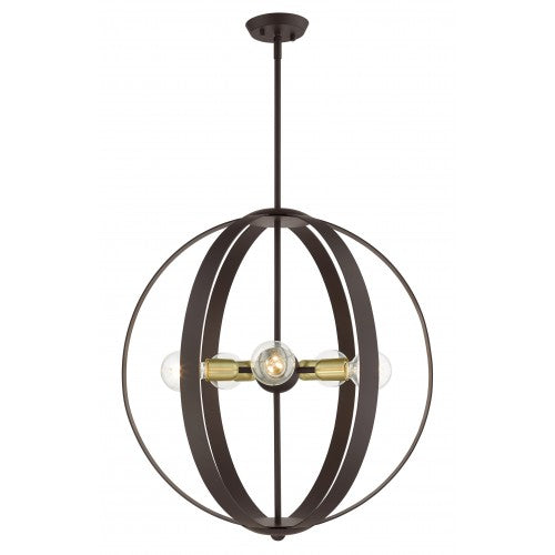 5 Light Bronze Chandelier Livex