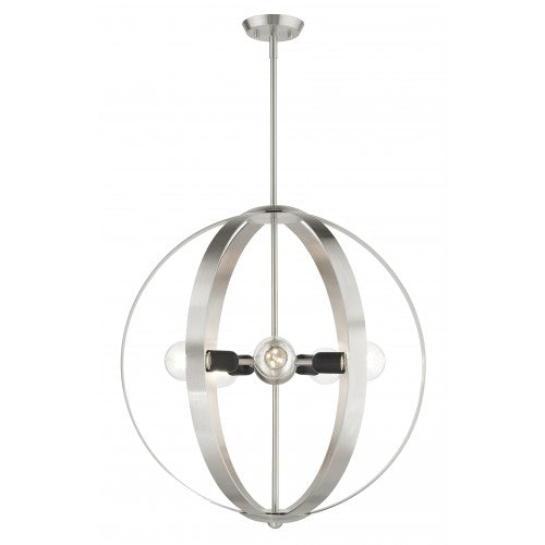 5 Light Brushed Nickel Chandelier Livex