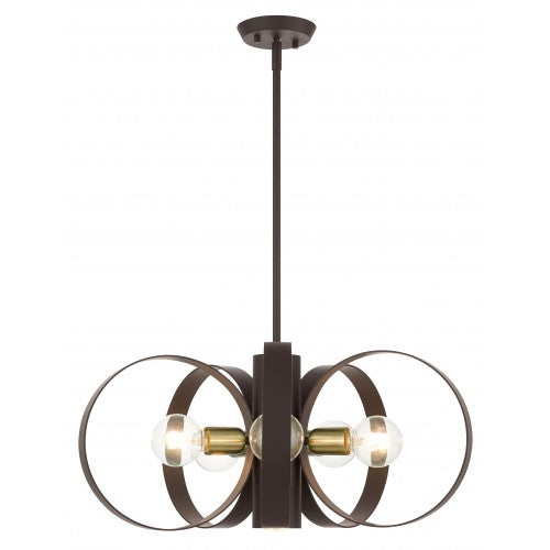 6 Light Bronze Chandelier Livex