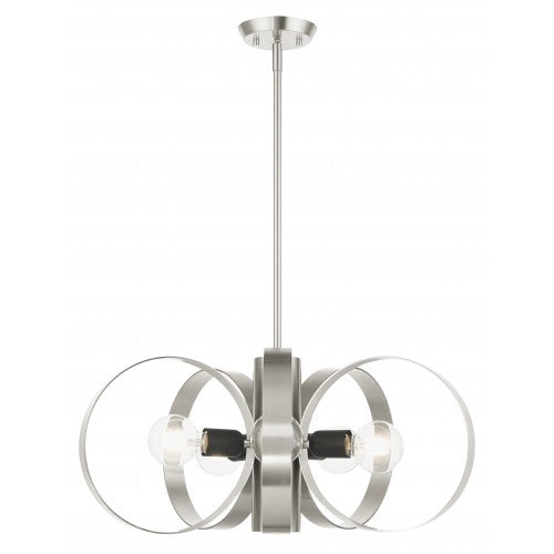 6 Light Brushed Nickel Chandelier Livex