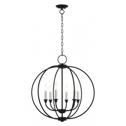 6 Light Black Chandelier Livex