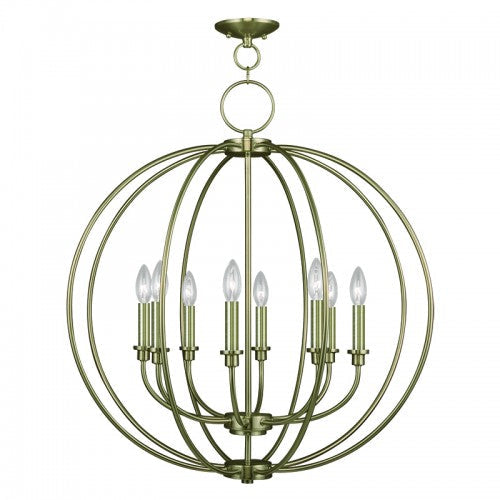 8 Light Antique Brass Chandelier Livex