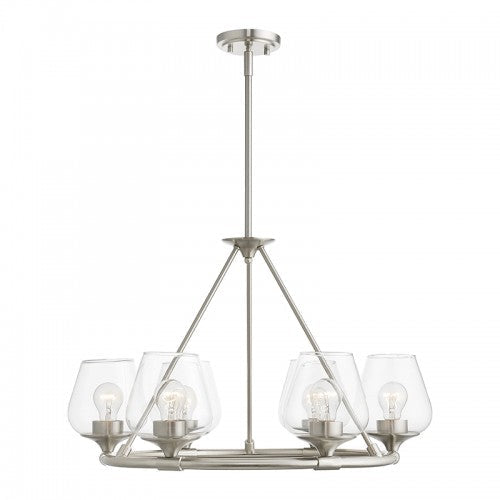 6 Light Brushed Nickel Chandelier Livex