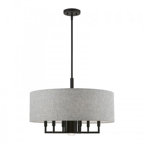 7 Light Black Pendant Chandelier Livex