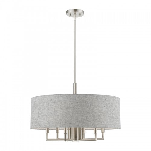 7 Light Brushed Nickel Pendant Chandelier Livex