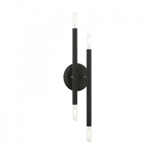 4 Light Black with Brushed Nickel Accents ADA Sconce Livex