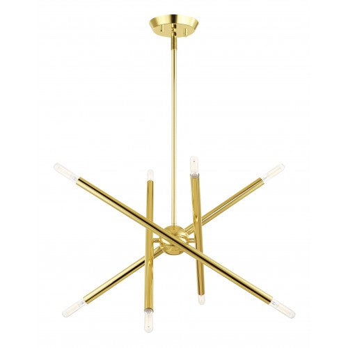 8 Light Polished Brass Chandelier Livex